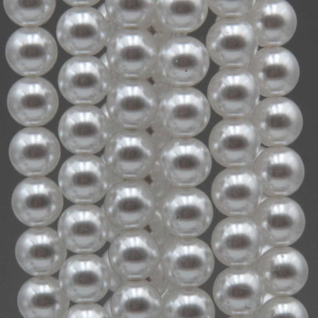 Perle cerate grado A++ tonde bianche 4 mm filo 40 cm