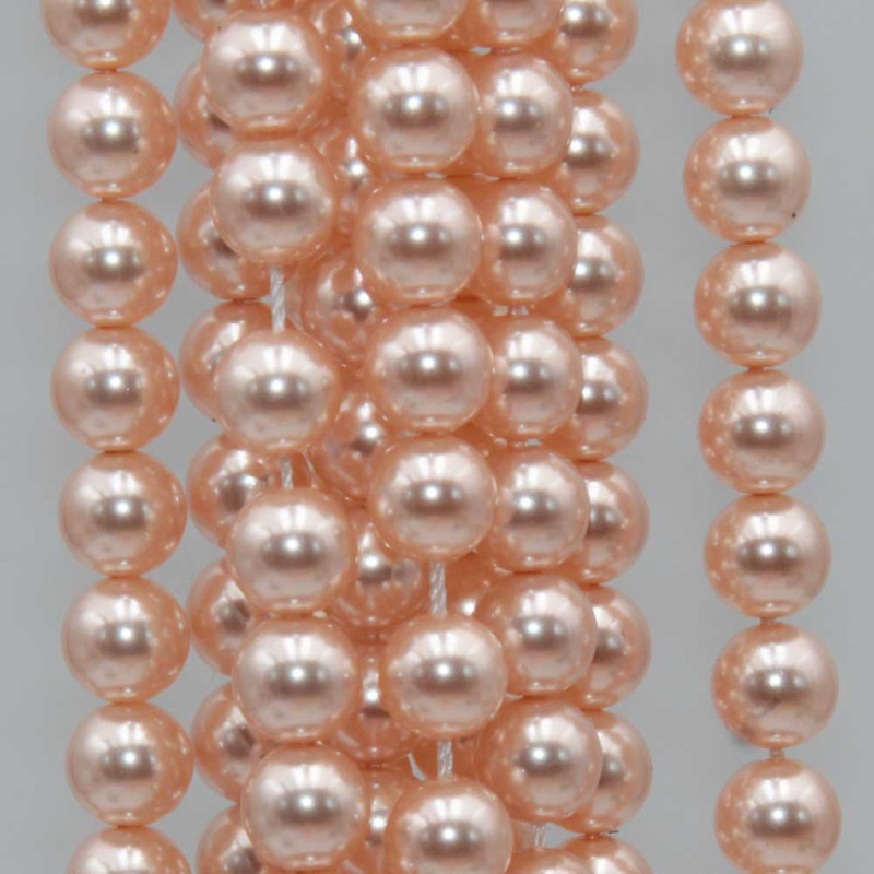 Perle cerate grado A++ tonde cipria 6 mm filo 40 cm (sea-a62) - pietreeminuterie.com