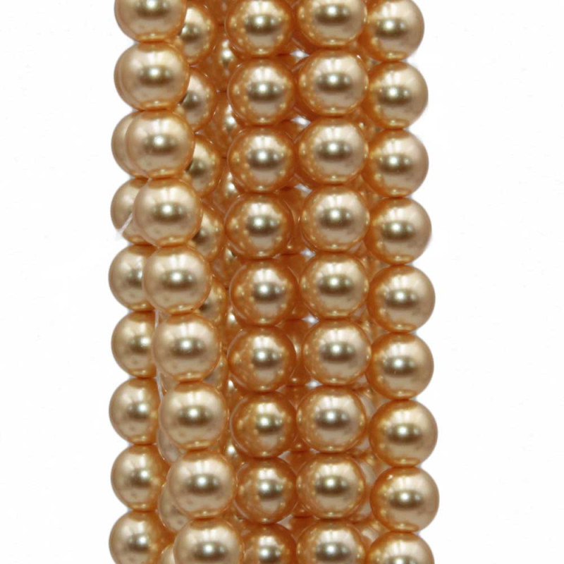 Perle cerate grado A++ tonde oro 6 mm filo 40 cm 