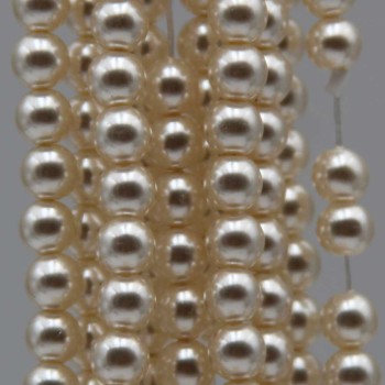 Perle cerate grado A++ tonde avorio 6 mm filo 40 cm