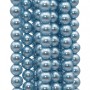 Perle cerate grado A++ tonde azzurre 6 mm filo 40 cm