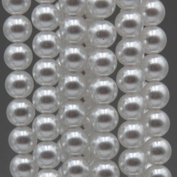 Perle cerate grado A++ tonde bianche 6 mm filo 40 cm