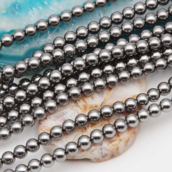 Perle cerate grado A++ tonde daark grey 4 mm filo 40 cm Perle cerate grado A++ tonde daark grey 4 mm filo 40 cm