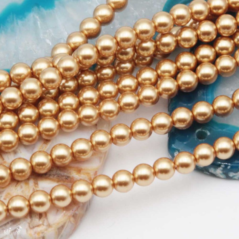 Perle cerate grado A++ tonde dark gold 4 mm filo 40 cm - dk-a4m - pietreeminuterie.com Perle cerate grado A++ tonde dark gold 4 mm filo 40 cm (dk-a4m) - pietreeminuterie.com