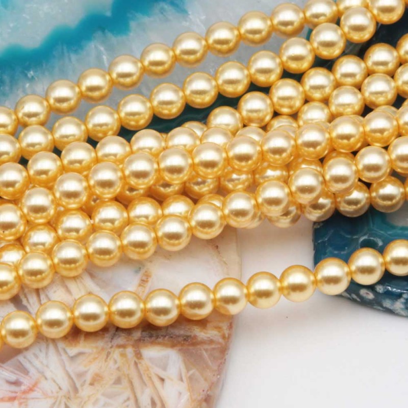 Perle cerate grado A++ tonde gold 4 mm filo 40 cm - gg-a4m - pietreeminuterie.com Perle cerate grado A++ tonde gold 4 mm filo 40 cm (gg-a4m) - pietreeminuterie.com