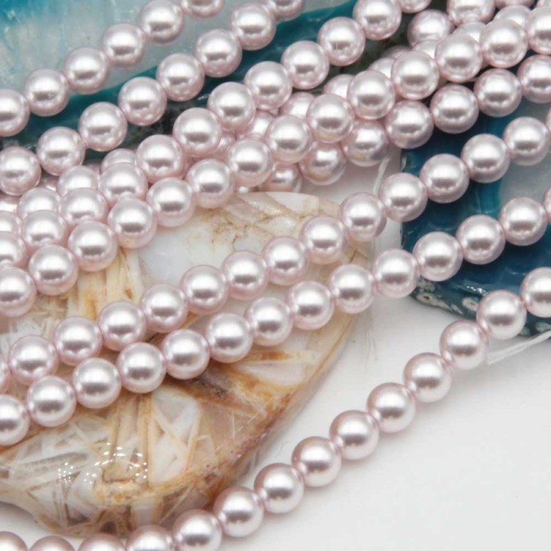 Perle cerate grado A++ tonde light pink 4 mm filo 40 cm (py-a4m) - pietreeminuterie.com