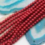 Perle cerate grado A++ tonde rosse corallo 4 mm filo 40 cm