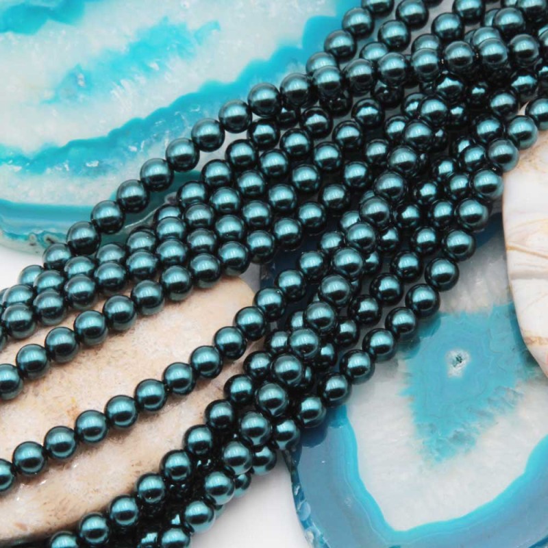 Perle cerate grado A++ tonde verde petrolio 4 mm filo 40 cm - pet-a4m - pietreeminuterie.com Perle cerate grado A++ tonde verde petrolio 4 mm filo 40 cm (pet-a4m) - pietreeminuterie.com