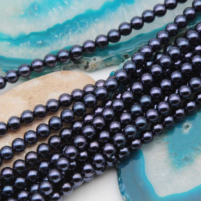 Perle cerate grado A++ tonde viola 4 mm filo 40 cm - vv-a4bl - pietreeminuterie.com Perle cerate grado A++ tonde viola 4 mm filo 40 cm (vv-a4bl) - pietreeminuterie.com