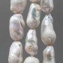Perle di fiume allugate 16/25 mm multi riflesso bianche conf. 4 pz