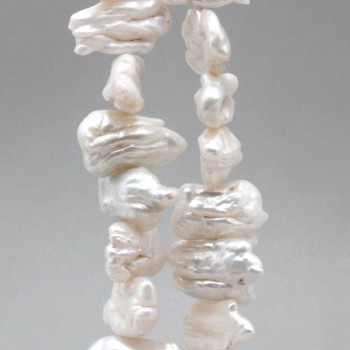 Perle di fiume irregolari bianche multiriflesso 15x9 mm circa grado A+++ 2 pz