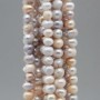 Perle di fiume potato riflessi grigi e oro 6/7 mm filo 35 cm