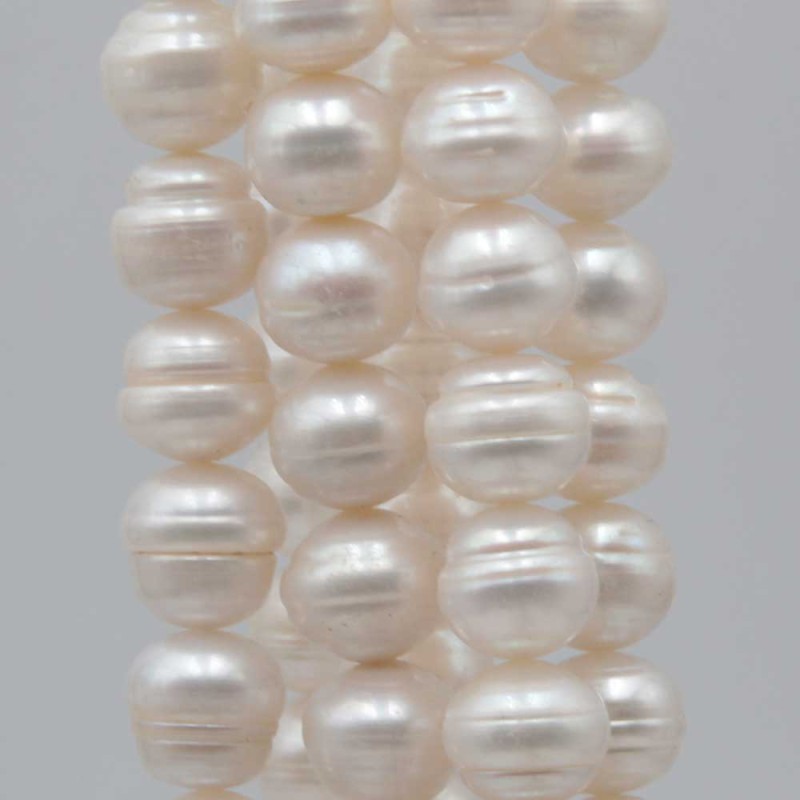 Perle di fiume tonde schiacciate bianche 10x9 mm circa grado A+++ 10 pz (pepe-9002) - pietreeminuterie.com