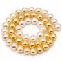 Perle di maiorca 8 mm colori sfumati dal bianco all'oro filo 40 cm