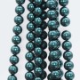 Perle di maiorca tonde 8 mm verde petrolio filo 40 cm