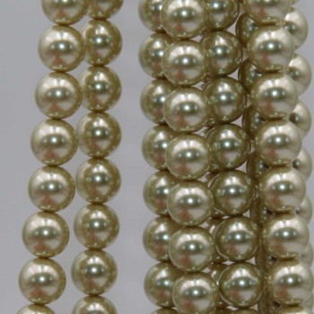 Perle di maiorca tonde oliva chiaro 8 mm filo 40 cm