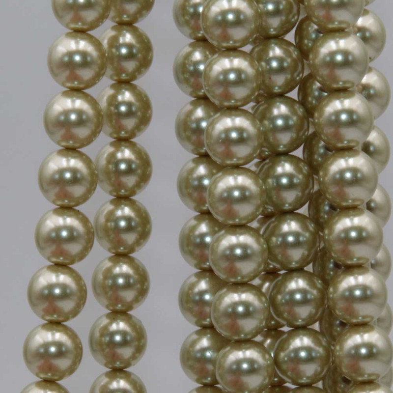 Perle di maiorca tonde oliva chiaro 8 mm filo 40 cm Perle di maiorca tonde oliva chiaro 8 mm filo 40 cm