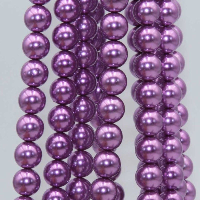 Perle di maiorca tonde viola 8 mm filo 40 cm Perle di maiorca tonde viola 8 mm filo 40 cm