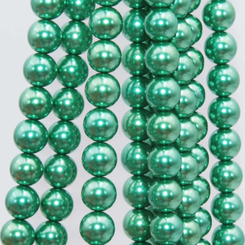 Perle di maiorca tonde verdi 8 mm filo 40 cm Perle di maiorca tonde verdi 8 mm filo 40 cm