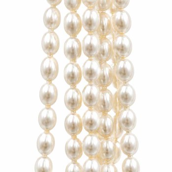 Perle di maiorca ovali bianco avorio 10x8 mm filo 40 cm
