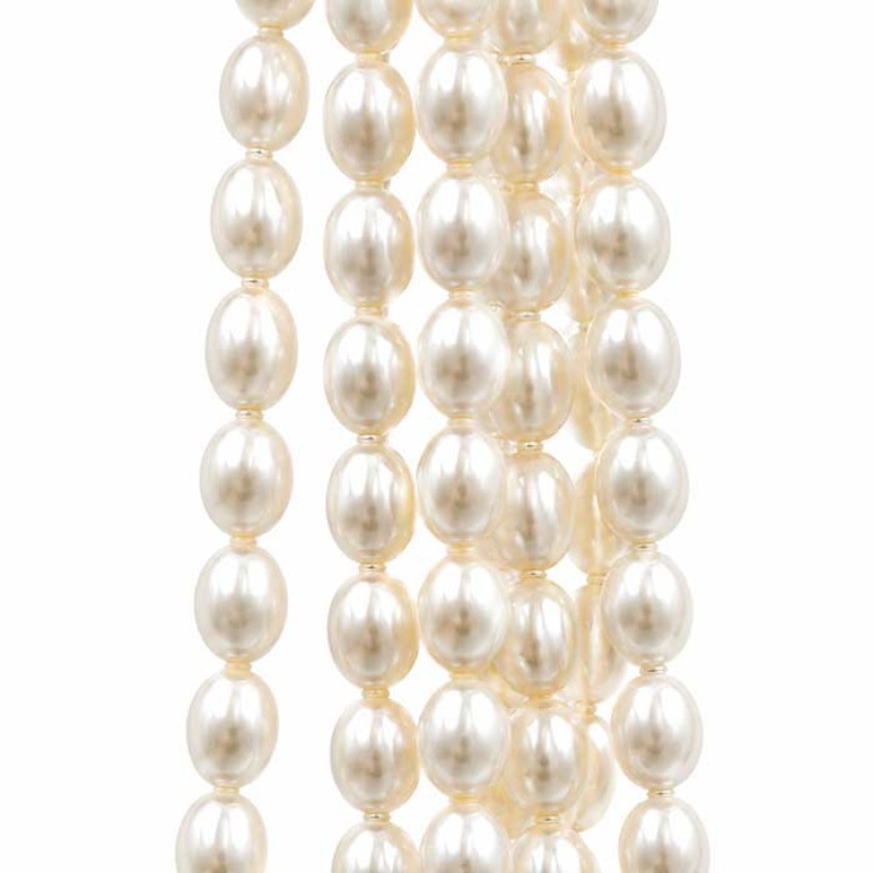 Perle di maiorca ovali bianco avorio 10x8 mm filo 40 cm Perle di maiorca ovali bianco avorio 10x8 mm filo 40 cm