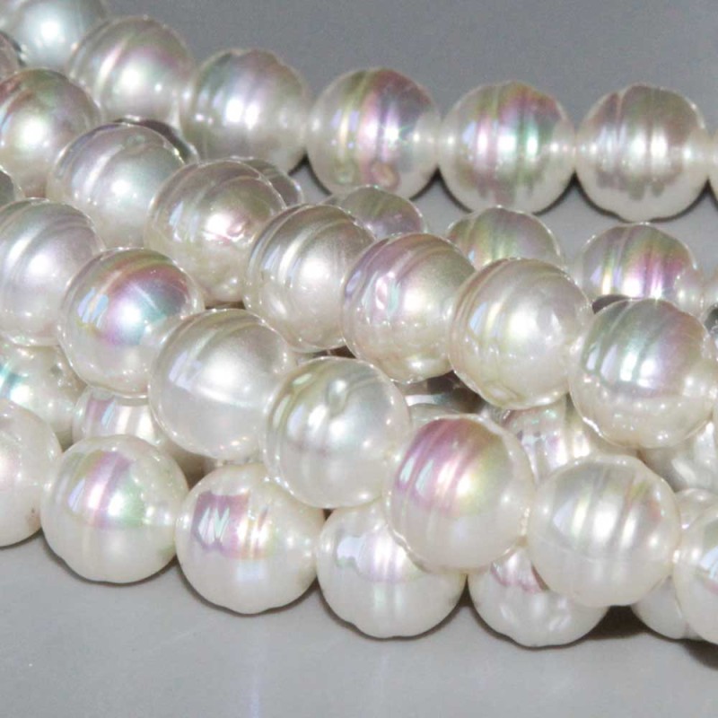 Perle di maiorca tonde intagliate multicolor a/b 8 mm filo 40 cm