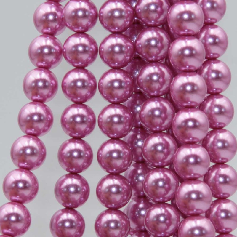 Perle di maiorca tonde rosa acceso 8 mm filo 40 cm Perle di maiorca tonde rosa acceso 8 mm filo 40 cm