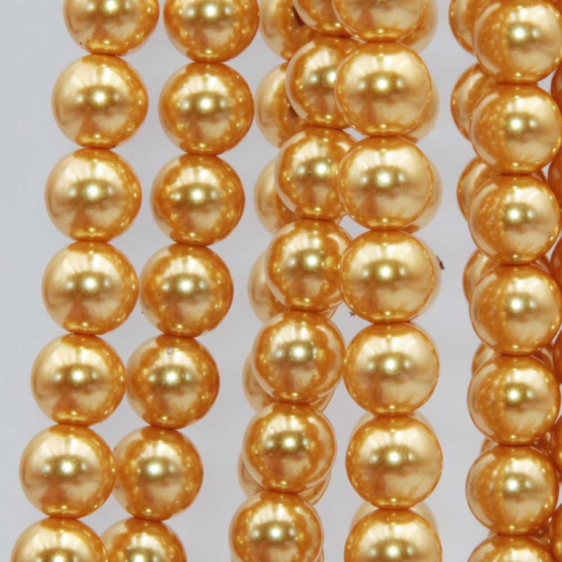 Perle di maiorca tonde oro 8 mm filo 40 cm Perle di maiorca tonde oro 8 mm filo 40 cm