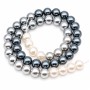Perle di maiorca 8 mm colori sfumati dal bianco al nero filo 40 cm