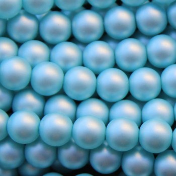 Perle di maiorca tonde 6 mm celesti opacizzato A++ filo 40 cm