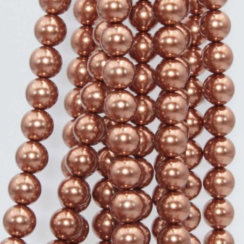 Perle di maiorca tonde bronzo scuro 8 mm filo 40 cm