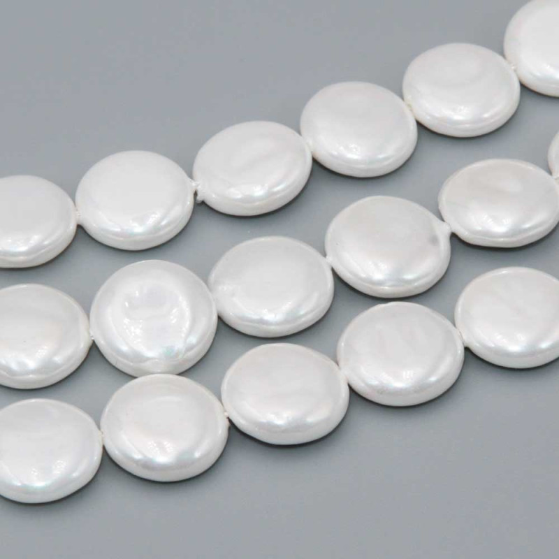 Perle di maiorca gettone 13.5 mm bianche conf. 6 pz (mai-ge7) - pietreeminuterie.com