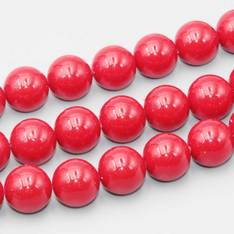 Perle di maiorca rosso intenso 14 mm grado A++ conf. 6 pz (mai-16-s) - pietreeminuterie.com