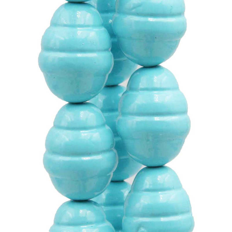 Perle di maiorca turchese bussolotto nido d ape 16x12 mm 5 pz (turc-11-s1) - pietreeminuterie.com
