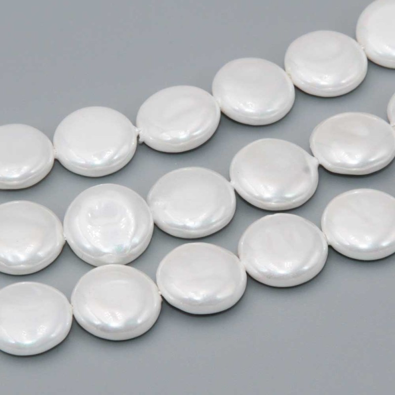 Perle di maiorca gettone 13.5 mm bianche conf. 6 pz (mai-ge7) - pietreeminuterie.com