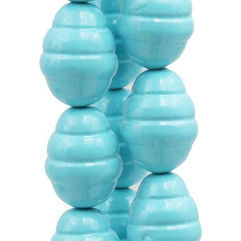 Perle di maiorca turchese bussolotto nido d'ape 16x12 mm 5 pz
