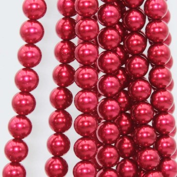 Perle di maiorca tonde rosso antico 8 mm filo 40 cm