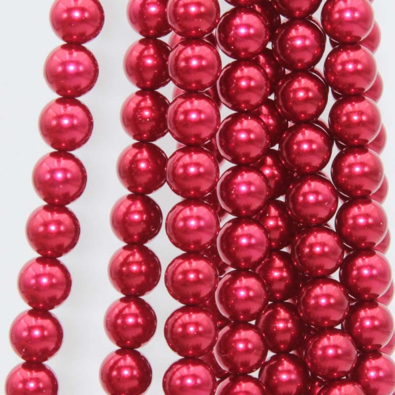 Perle di maiorca tonde rosso antico 8 mm filo 40 cm Perle di maiorca tonde rosso antico 8 mm filo 40 cm