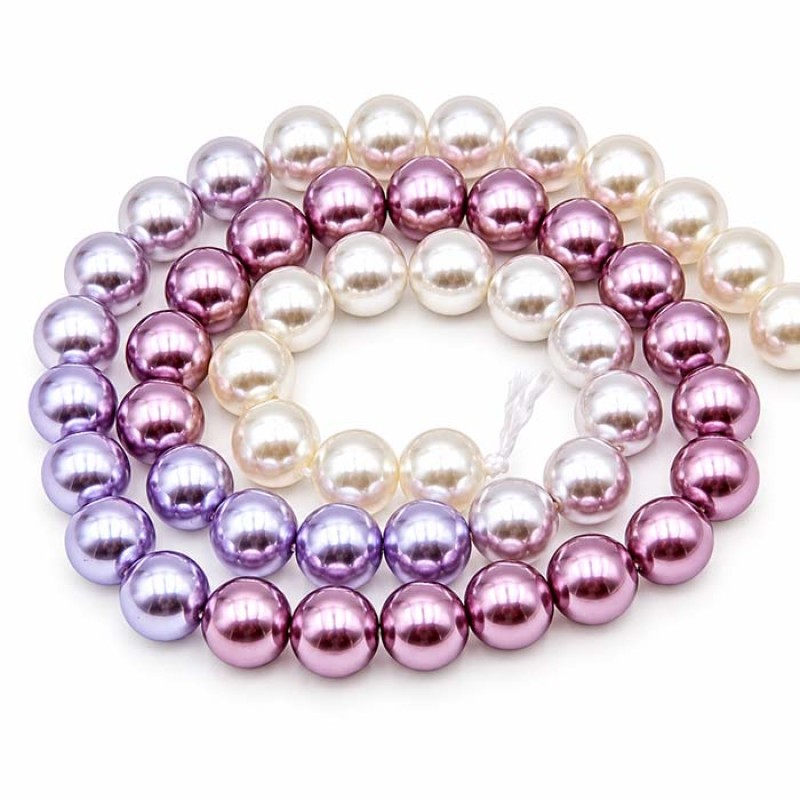 Perle di maiorca 8 mm colori sfumati dal bianco al rosa filo 40 cm Perle di maiorca 8 mm colori sfumati dal bianco al rosa filo 40 cm