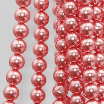 Perle di maiorca tonde rosa antico 8 mm filo 40 cm