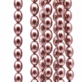 Perle di maiorca ovali rose gold scuro 10x8 mm filo 40 cm