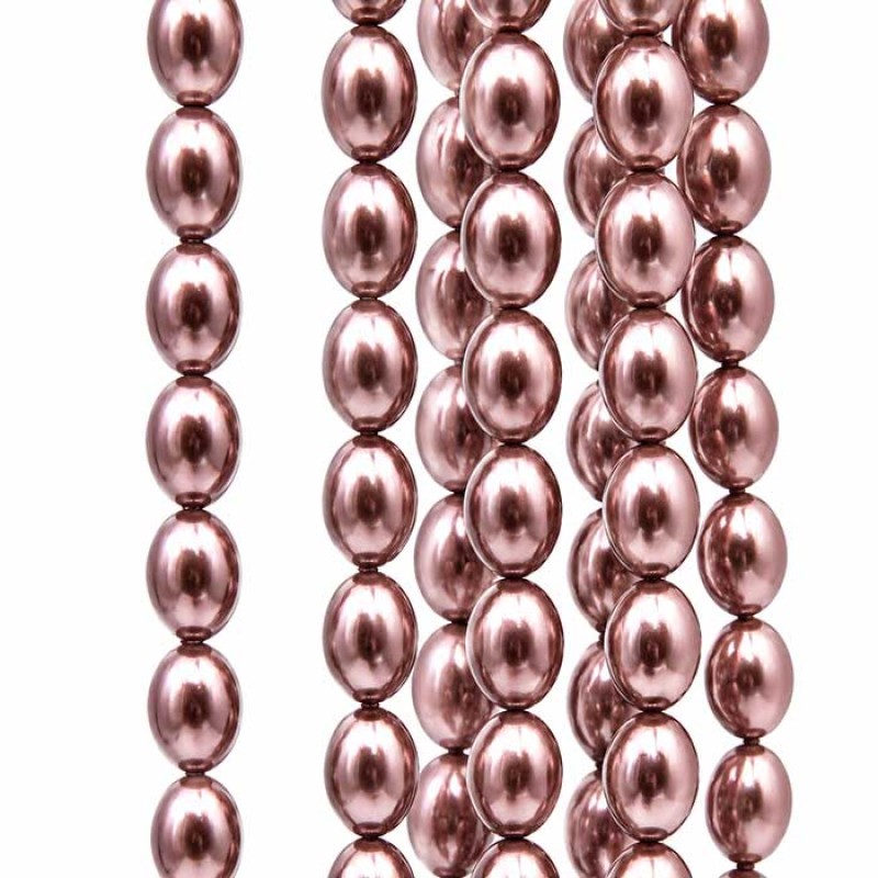 Perle di maiorca ovali rose gold scuro 10x8 mm filo 40 cm Perle di maiorca ovali rose gold scuro 10x8 mm filo 40 cm