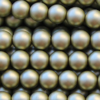 Perle di maiorca tonde 6 mm verdi opacizzato A++ filo 40 cm
