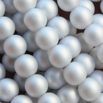 Perle di maiorca tonde 6 mm grigio chiaro opacizzato A++ filo 40 cm