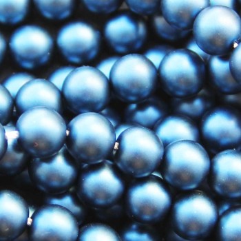 Perle di maiorca tonde 6 mm blu notte opacizzato A++ filo 40 cm