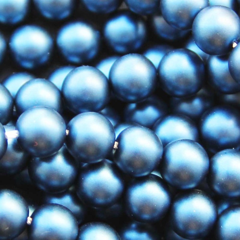 Perle di maiorca tonde 6 mm blu notte opacizzato A++ filo 40 cm Perle di maiorca tonde 6 mm blu notte opacizzato A++ filo 40 cm