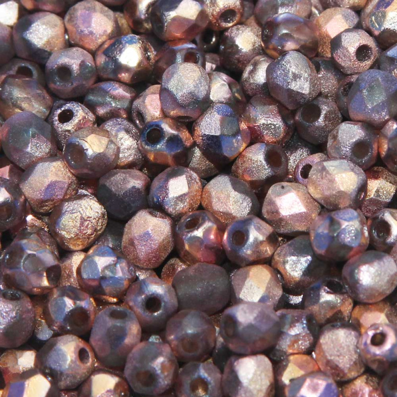 Perline Ceche Cristallo lucidate a fuoco capri rose 4 mm 40 pz (27143bb) - pietreeminuterie.com