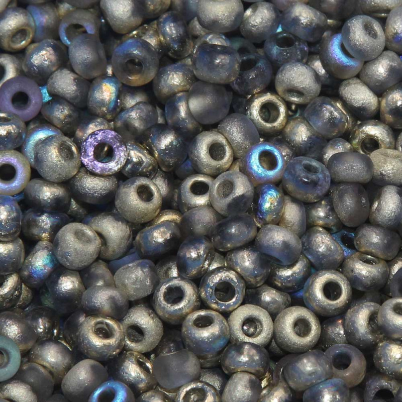 Perline Ceche Cristallo lucidate a fuoco golden rainbow  6/0 pacco 5 gr (98586) - pietreeminuterie.com