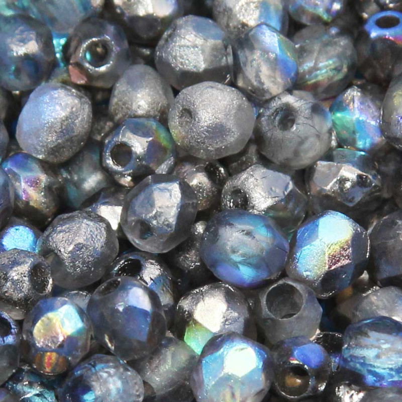 Perline Ceche Cristallo lucidate a fuoco graphite 4 mm 40 pz (98587) - pietreeminuterie.com