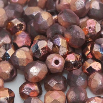 Perline Ceche Cristallo lucidate a fuoco full Capri rose 6 mm 30 pz